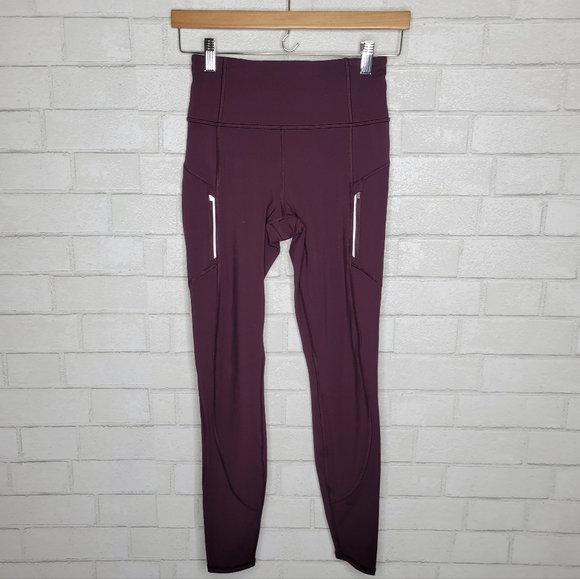 Athleta Pants - Athleta Burgundy Maroon Rainier Tight Leggings